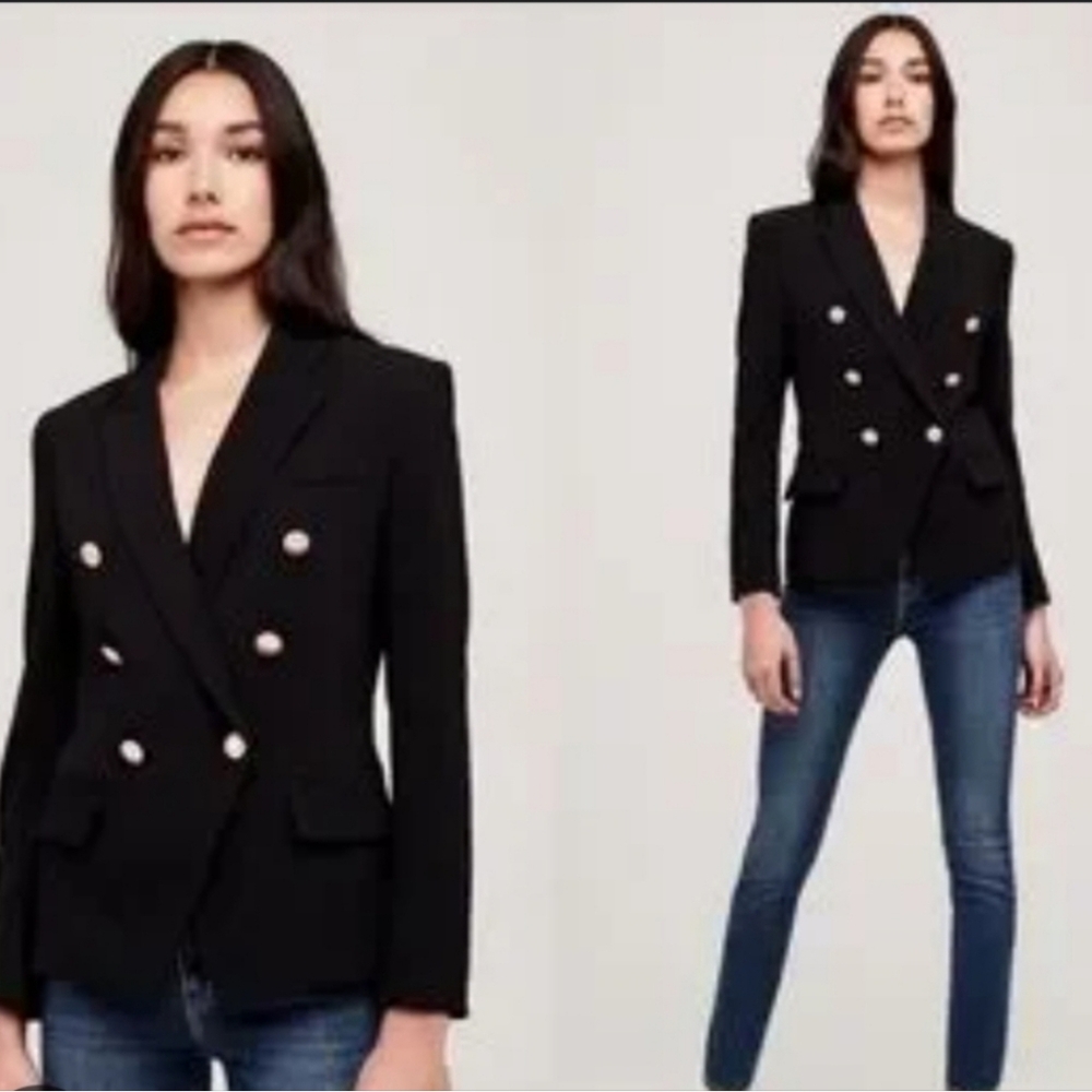 Choosy Brand Black Double Breasted Rhinestone Blazer NWT Size 4
